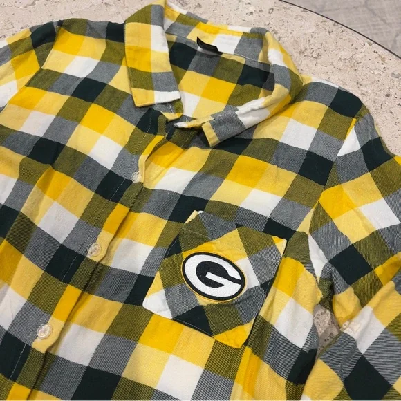 Green Bay Packers Plaid Button-Down Shirt - Picture 2 of 5